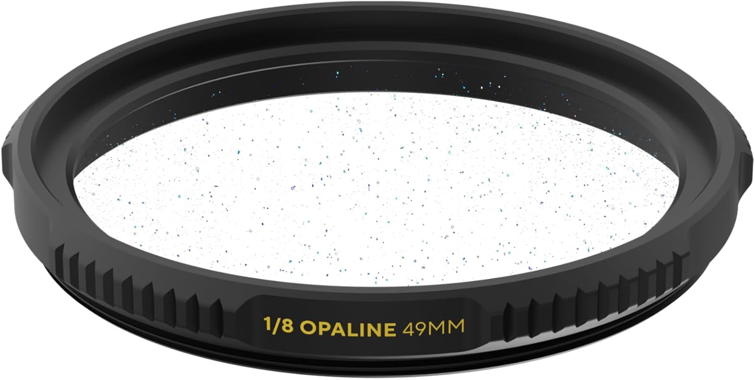 KONDOR BLUE x Element Filters | Opaline 1/8 Diffusion Filter 49mm Threaded | Brass Frame, ErgoGrip, Natural Halation & Smooth Skin Tones | for Lenses with 49mm Filter Threads | Black