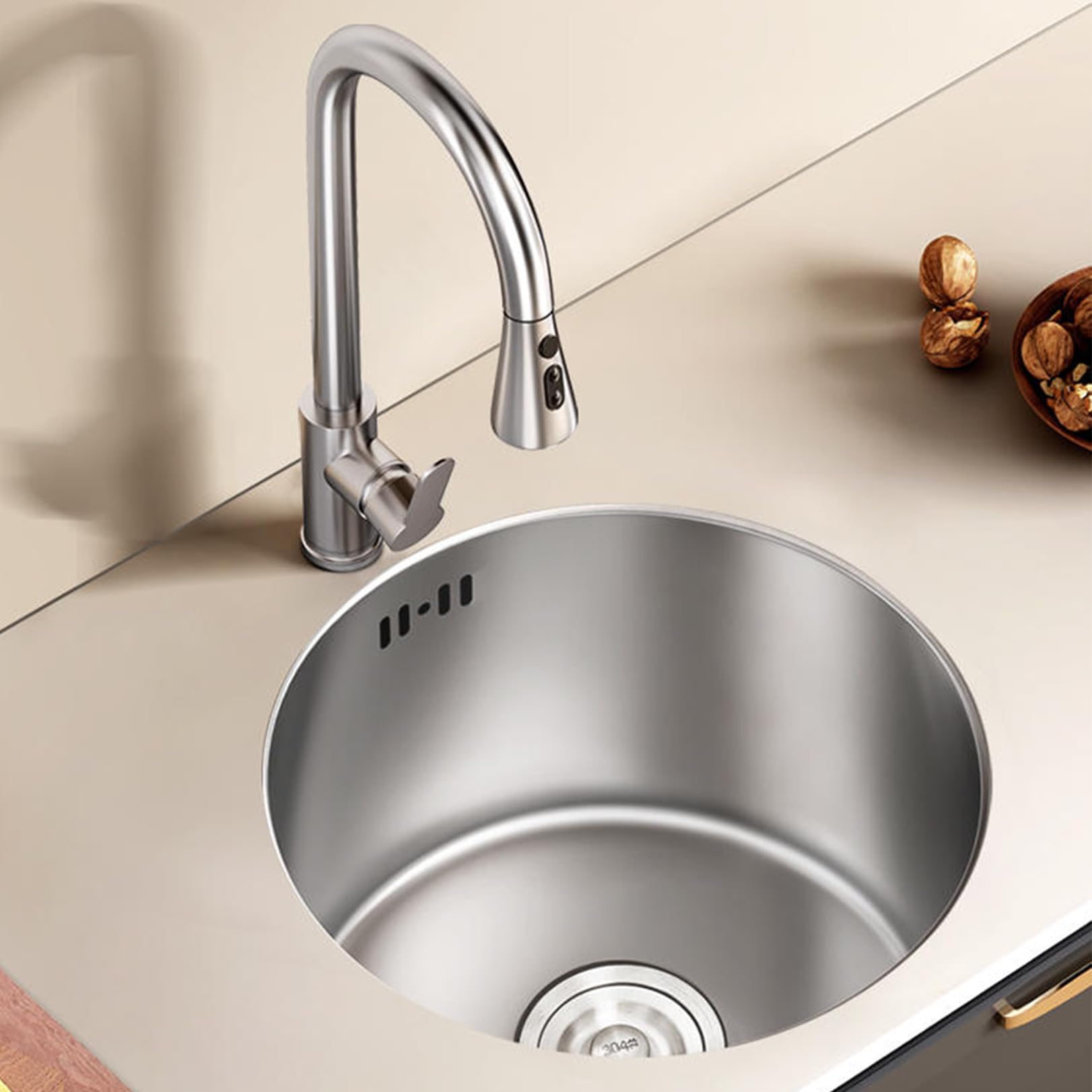 Zlthraustic One Color Stainless Steel Sink Kitchen Sink 1 Basin With Accessories Built-In Sink