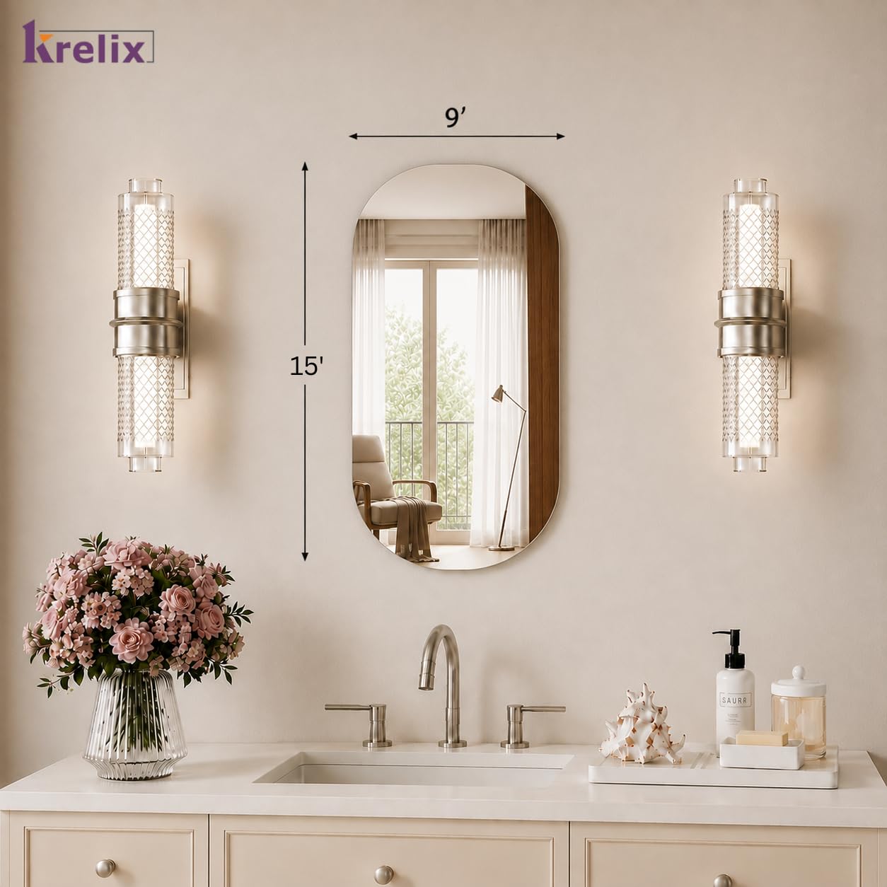 Capsule Wall Mirror - Modern Design FREE SHIPPING -2