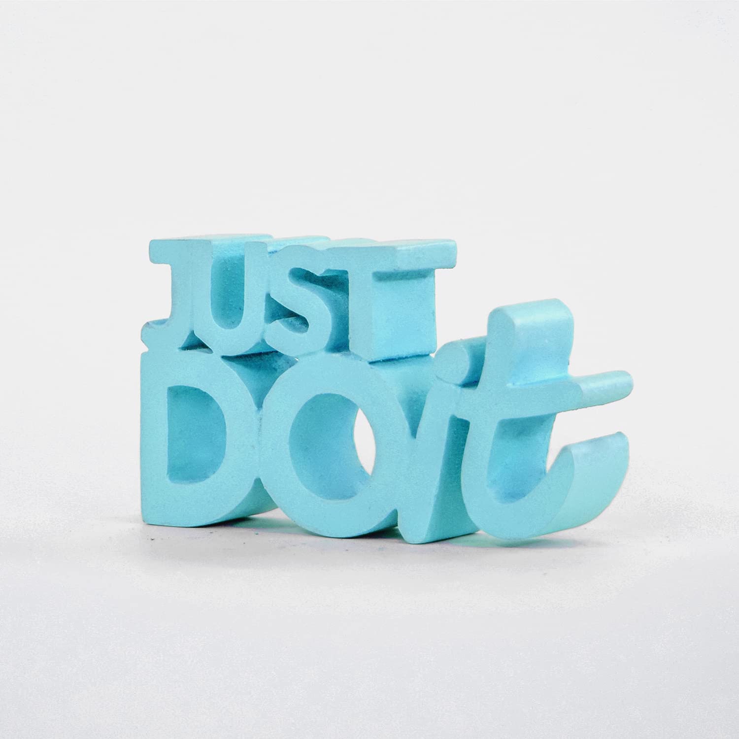 NUKKAD TALES Engineered Wood "Just Do It Blue: Inspirational Aesthetic Table Decor - Ideal Home Study Desks And Table. Quirky Room Decoration Accent, And Corporate S, Fantasy, 15.2 Cm, 2.5 Cm 2
