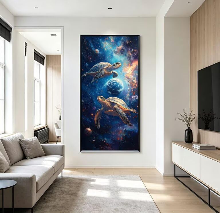Pintura por numeros sin marco tortuga para llenar paredes vacias grandes 2