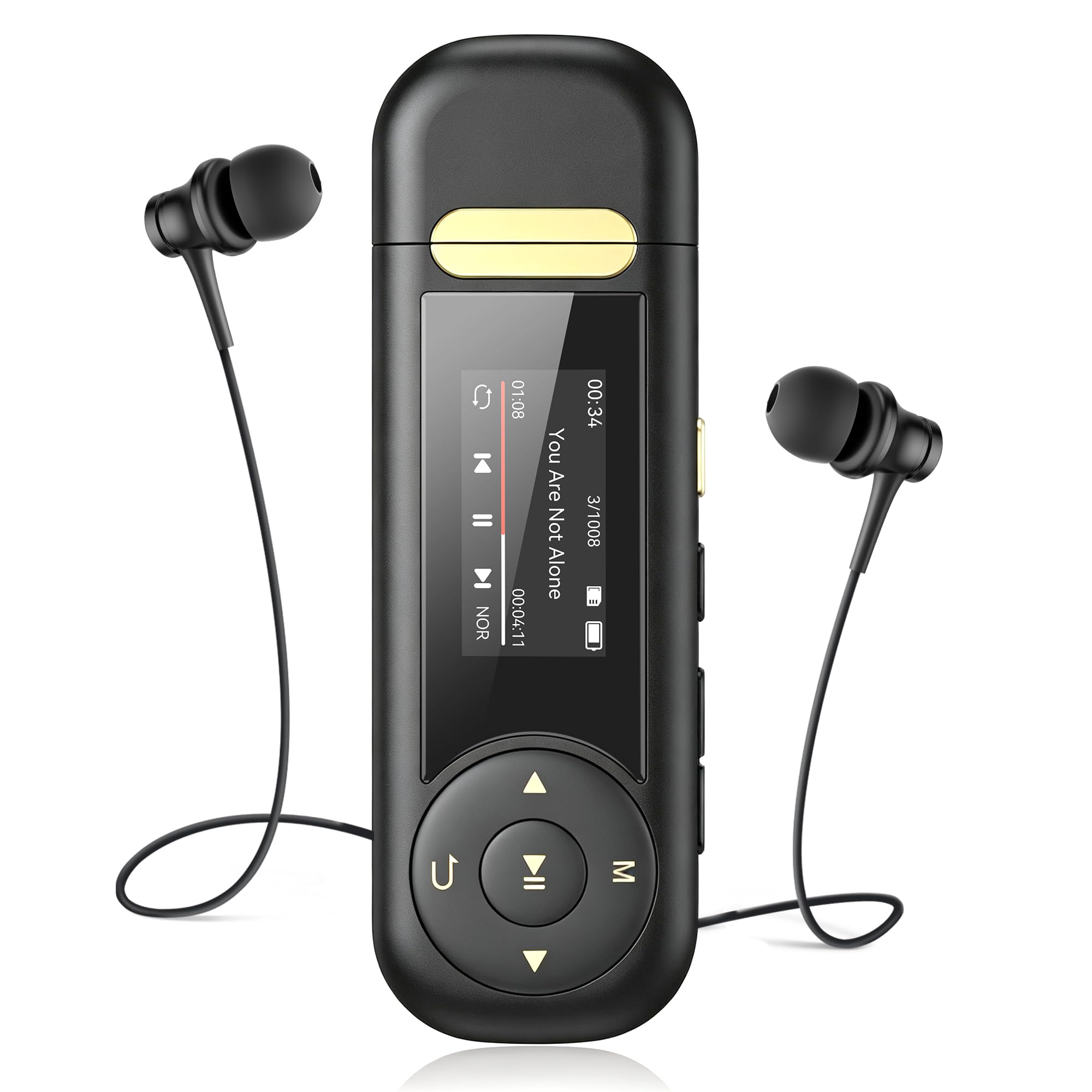 AGPTEK Reproductor MP3 64GB con Clip Bluetooth 5.3 Portátil para Deporte