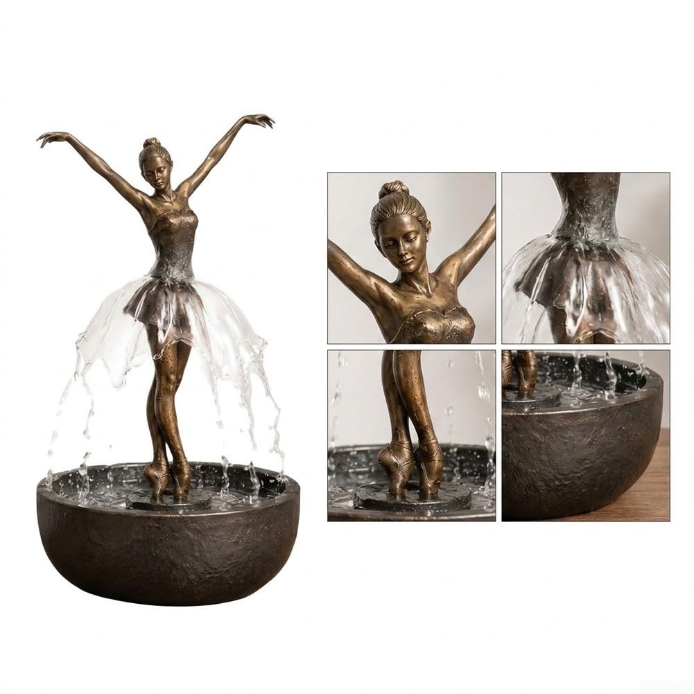 Fontaine de table ballerine en résine 28 cm pour décoration