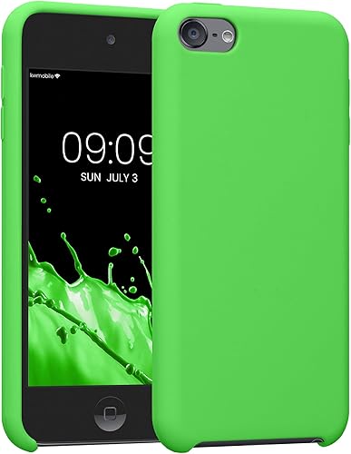 kwmobile Funda de silicona TPU compatible con Apple iPod Touch 6G  7G (6 y 7 generación), funda protectora suave y flexible, color verde lima