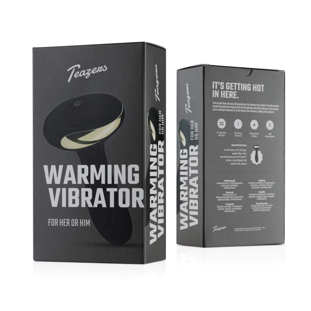 Teazers Vibratore Anale Riscaldante Heat of The Moment - Stimolazione Anale per Uomo e Donna – Buttplug Anale Ricaricabile con Funzione di Riscaldamento - Nero