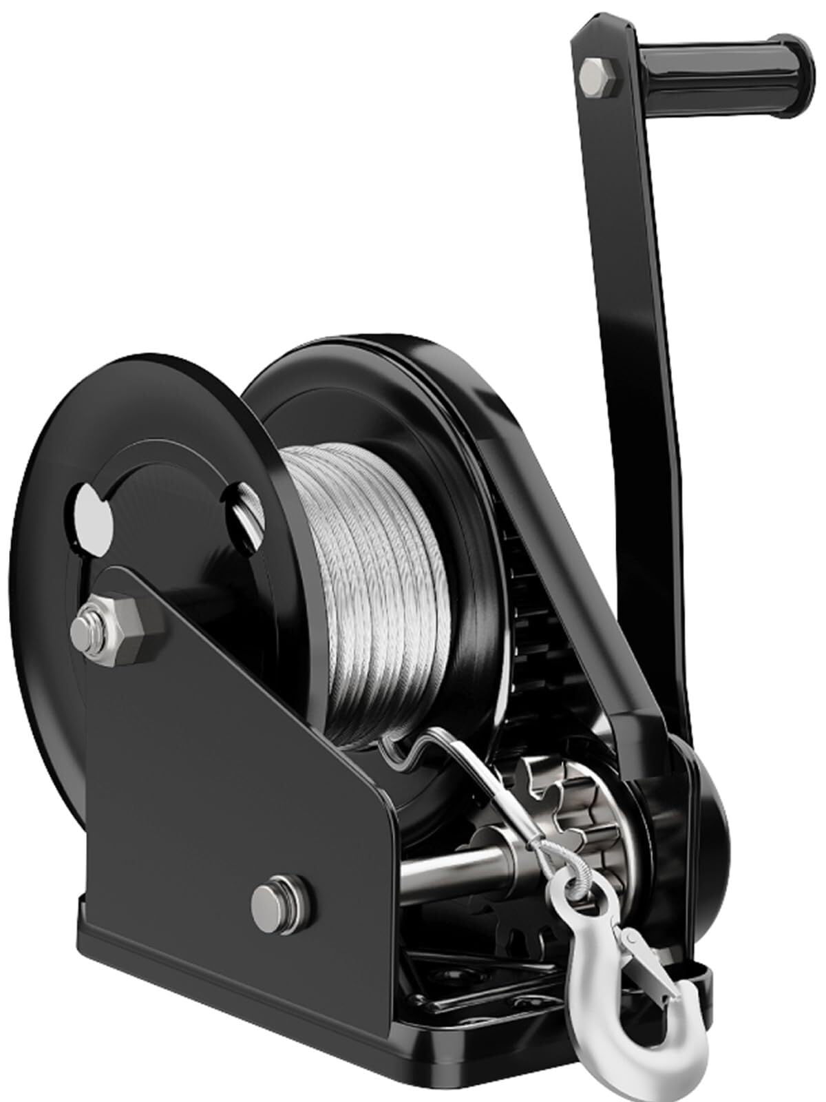 wciągarka ręczna, Heavy Duty Hand, Wciągarka ręczna 1800 funtów ręczna dwukierunkowa korba zapadkowa z hakiem do przyczep ATV UTV łódź(10m Wire)