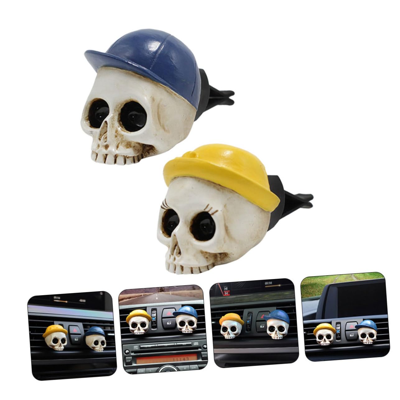 SOLUSTRE 10pezzi Clip Decorativa Per Bocchetta Auto Forma Di Teschio Da Accessori Per Interni Auto Di Halloween Atmosfera Festiva Casa e Ufficio