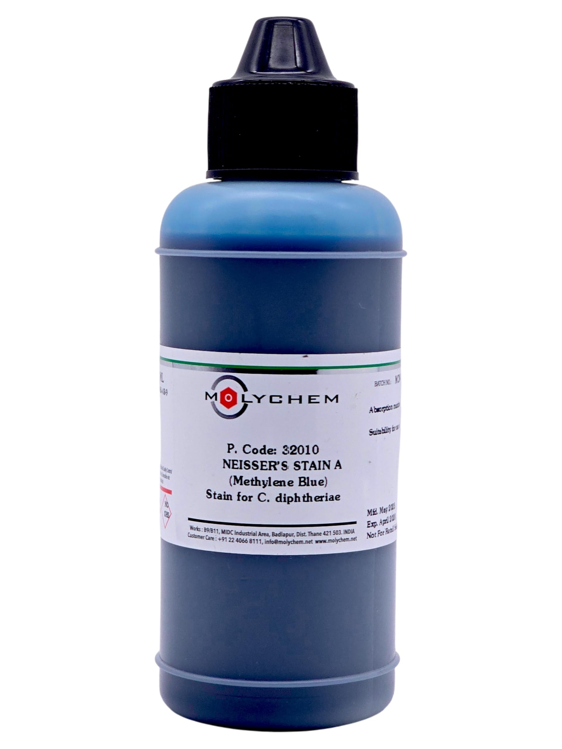 MOLYCHEM Neissers Stain A (Methylene Blue Solution), 125ml Liquid, for laboratory and industrial use only-image-39