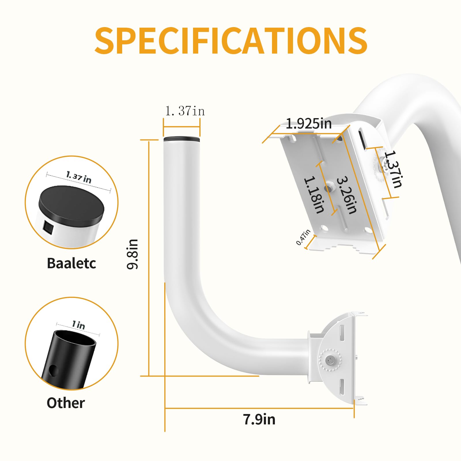 SZBAMI Universal Wireless Bridge Bracket Mount, Wireless Bridge Mount Outdoor AP Mounts J Pole Mount Bracket for Antennas, Point to Point Wireless Bridge, 2-Pack