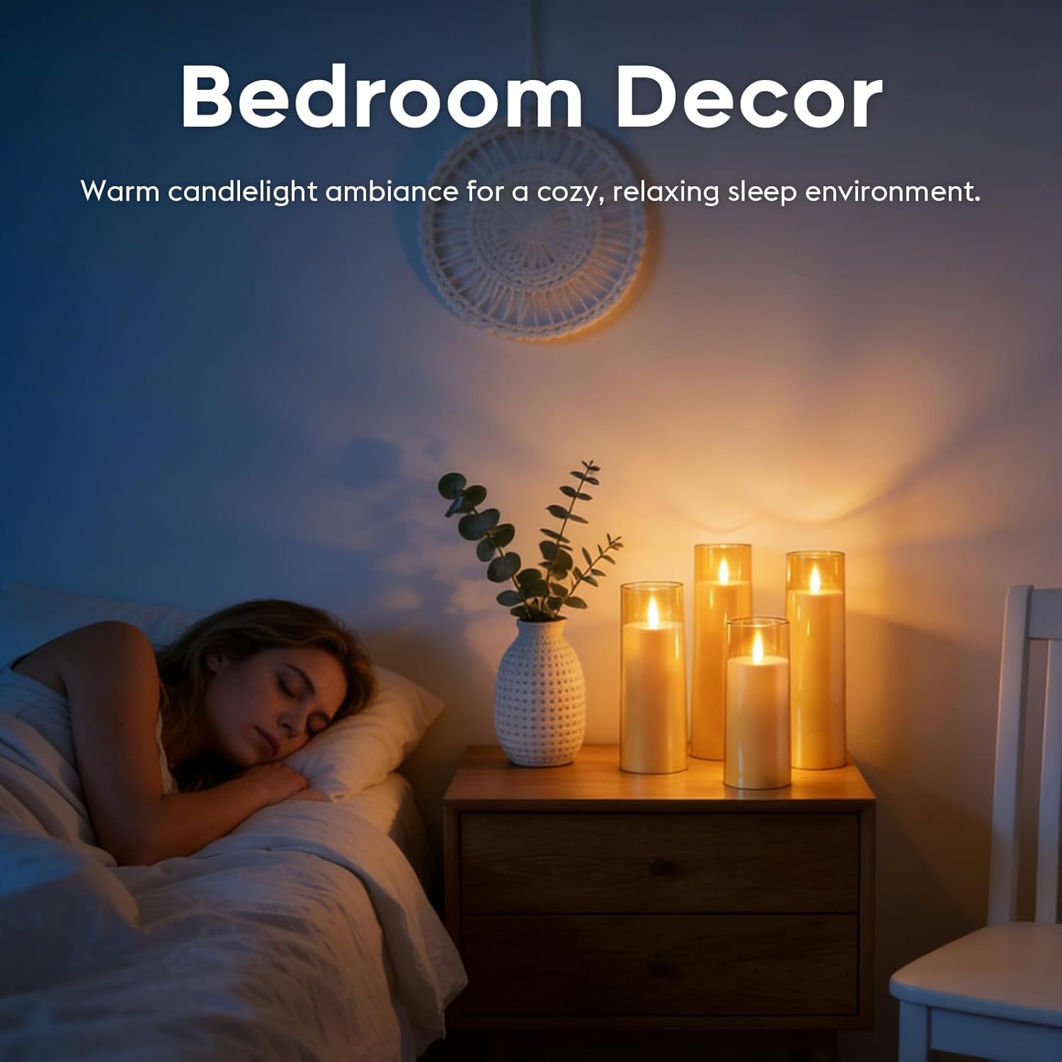 Fo32won Amber LED Flameless Pillar Candles Battery Operated with Remote Timer, 5 Pack 3D Flickering Acrylic Candles for Home Living Room Bedroom Fireplace Wedding Party Holiday Decor & Gift