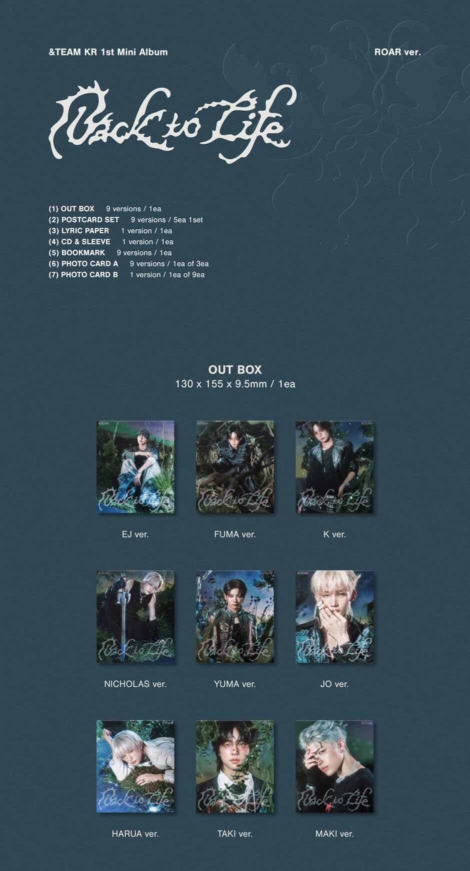 TEAM Back to Life [ROAR ver.] 1st Mini Album (Random ver