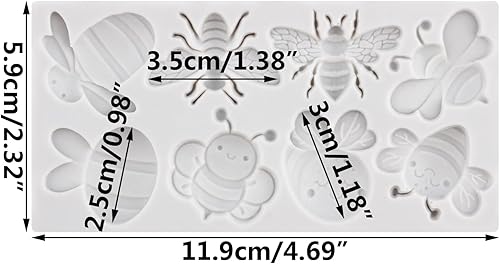 Miniatura 2 de Lingzhi Molde de silicona para fondant de abejorros para decoración de pasteles, decoración de cupcakes, caramelo, azúcar, pasta de goma de mascar,