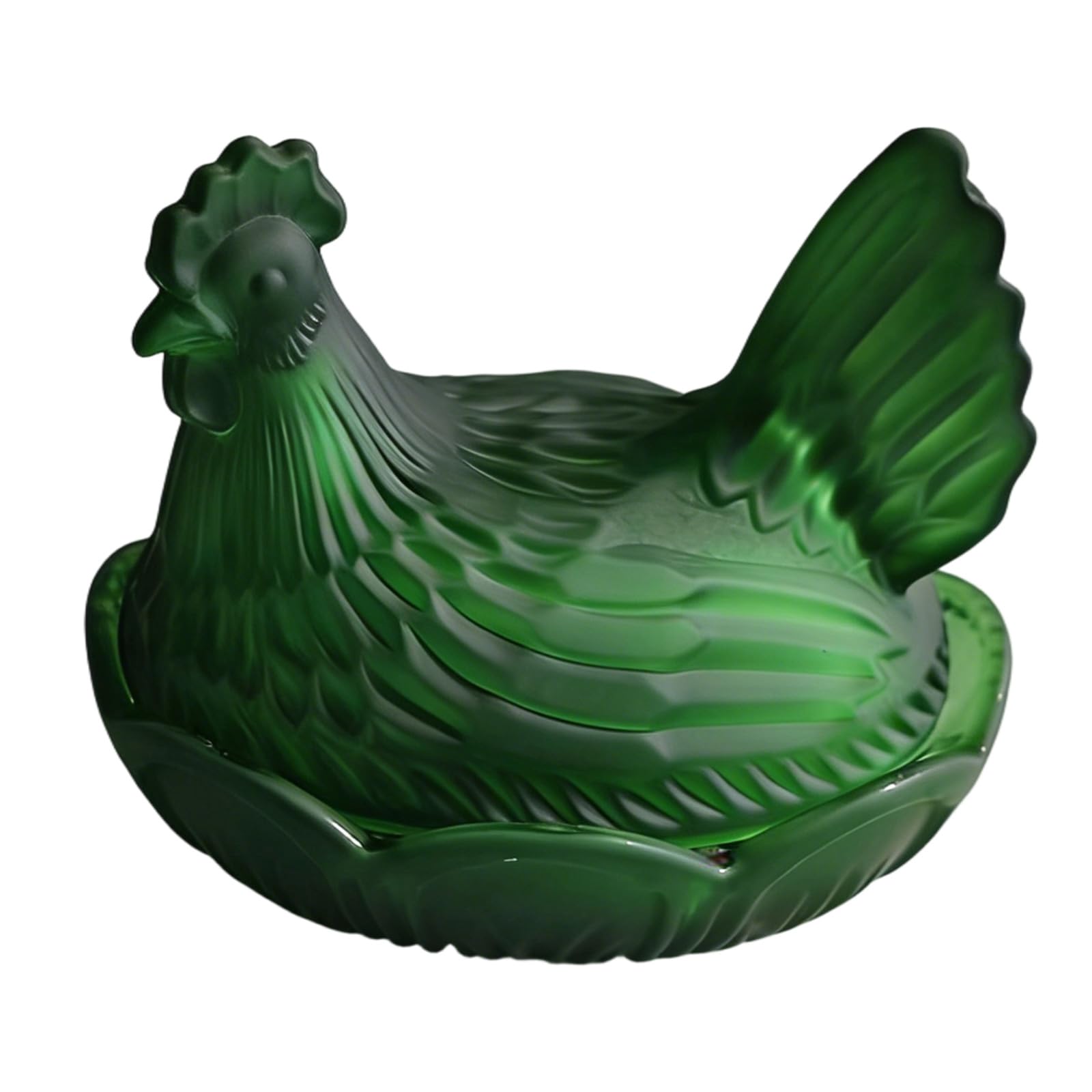 XAGMODSHN Glass Candys Jar Hen on Candy, Candy Cookie Jars Biscuits Food Storage Container Decorative Snacks Bowl Covered Bowl