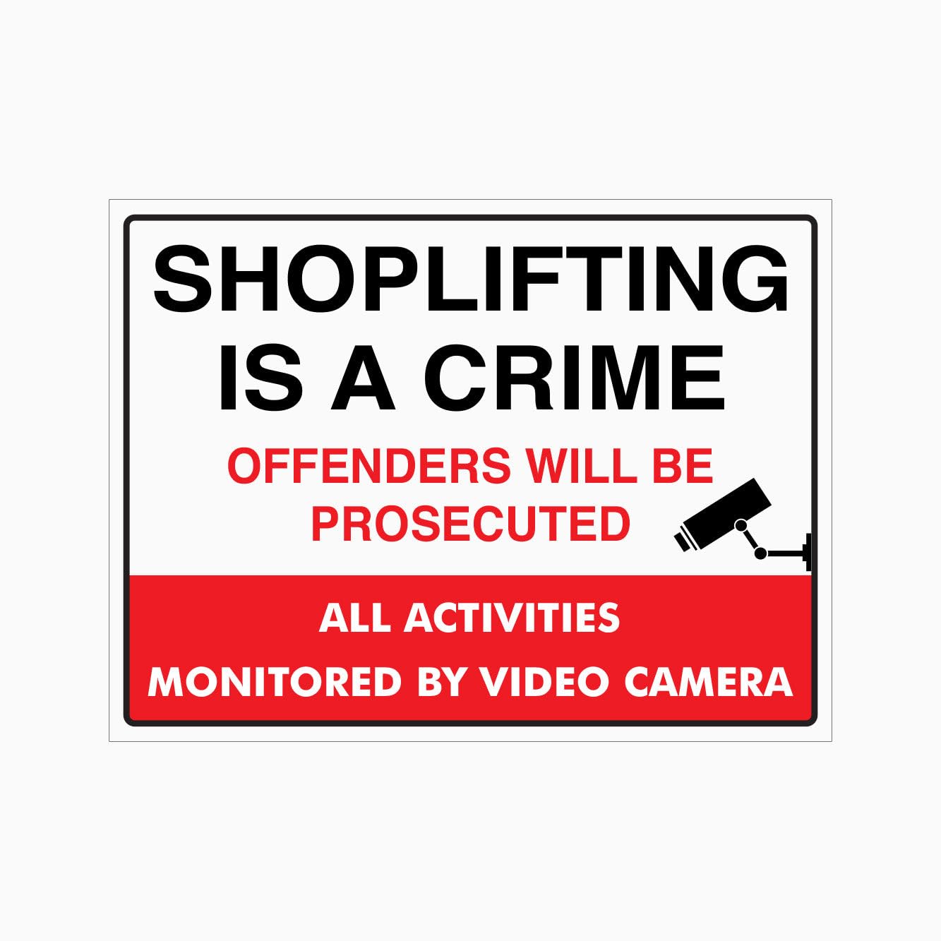 SHOPLIFTING IS A CRIME OFFENDERS WILL BE PROSECUTED Sign Metal Tin Sign 8 x 12 inch for Industrial & Commercial Series