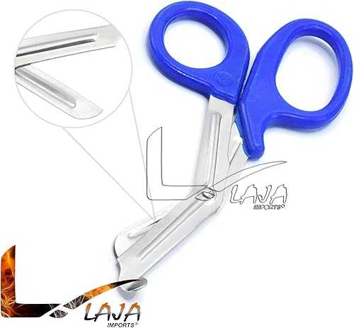 Miniatura 3 de 3 piezas (negro, amarillo y azul) para uso paramédico, vendaje trauma EMT, tijeras de acero inoxidable de 7.25 pulgadas (marca LAJA IMPORTS