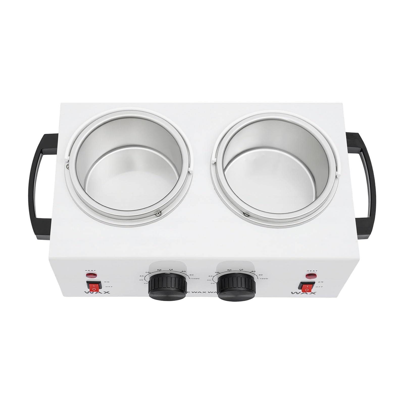 Podwójny podgrzewacz wosku 200 W, do usuwania włosów, podgrzewacz wosku, 2 doniczki, 400 ml x 2, profesjonalny podgrzewacz wosku 0-100°C, regulacja temperatury do domu, salonu fryzjerskiego