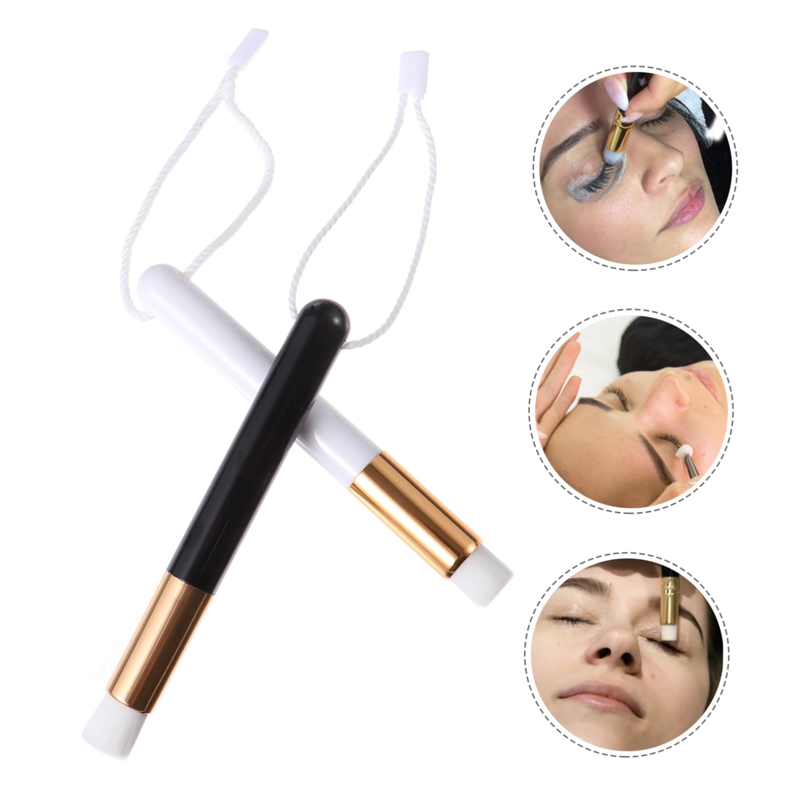 Baluue 2pcs Eyelash Brush for Mascara Removal Multi-Functional Cleaning Brush for Nose Shadow Eyelash Wands Professional Makeup Tools Skin-Friendly and Comfortable Touch