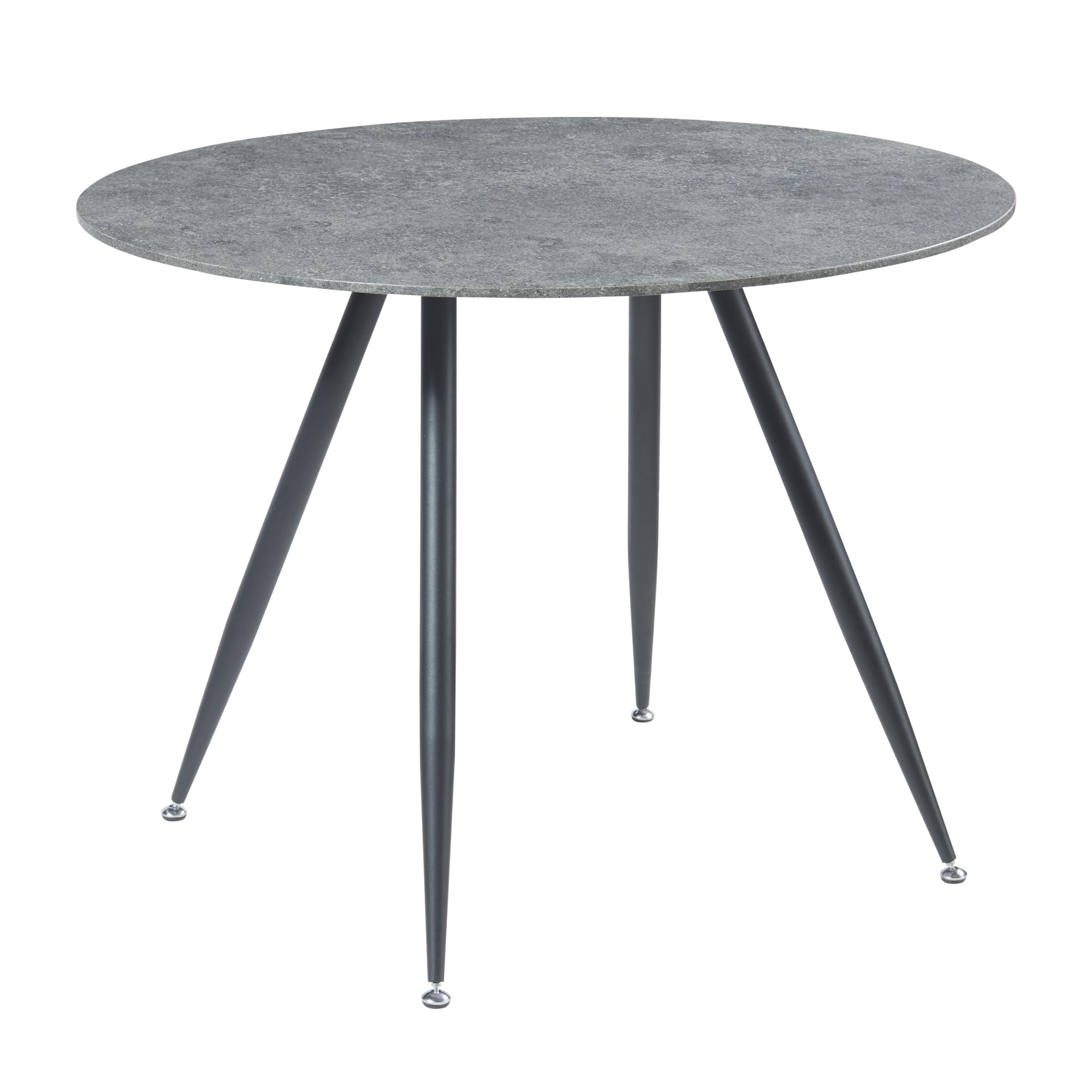 [en.casa] Esstisch Fitjar für 4 Personen Ø100 cm Esszimmertisch runde Tischplatte Küchentisch Stahlbeine Beton-Optik