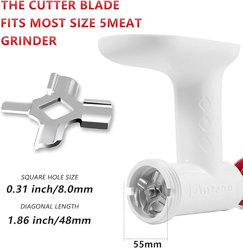Miniatura 2 de Antree Picadora de carne de acero inoxidable cuchillas para batidora de pie y accesorio para picadora de carne, 2 cuchillas afiladas