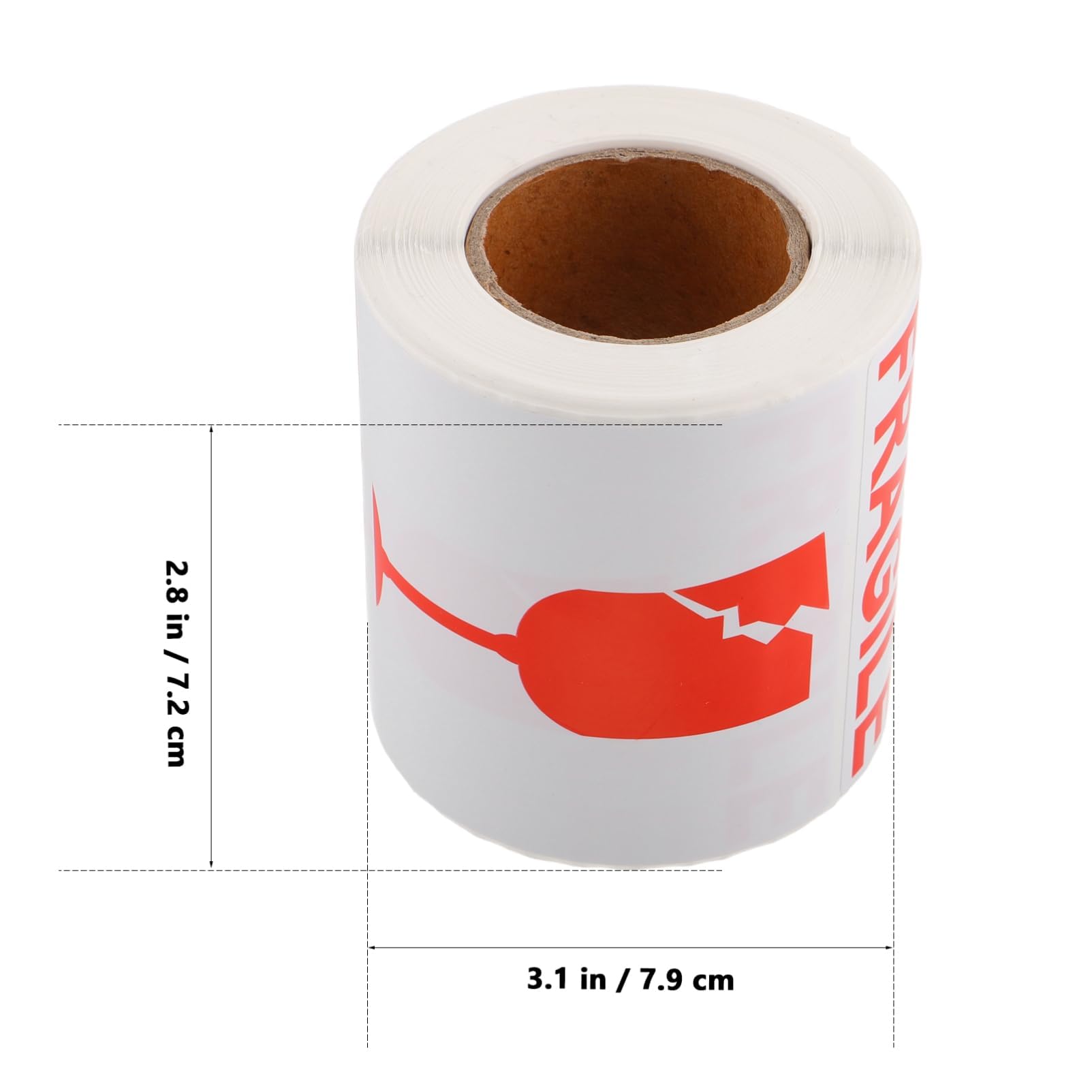 PRETYZOOM High Visibility Fragile Glass Stickers Shipping Label Tape Roll Adhesive Warning Decals for Boxes