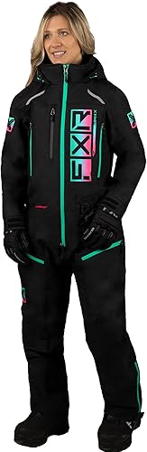 FXR Recruit Lite - Traje de moto de nieve para mujer, color negromenta-rosa eléctrico para invierno, 6