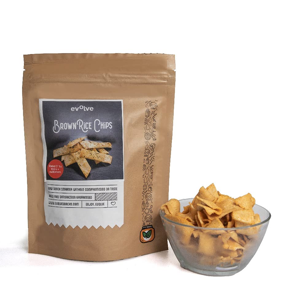 Evolve Brown Rice Chips Healthy Snacks for Kids, Adults | Gluten Free, Vacuum Fried, No Palm Oil & Preservatives, Rich in Fiber, Biryani Flavor - 100g Pack of 3 (B0BDY74DKN) Amazon Price History, Amazon Price Tracker