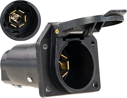 valonic Enchufe de conector de hoja de 7 vías, cubierta antipolvo con resorte, conector de arnés de cableado, para vehículo, camión, resistente a la