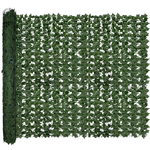DOPGIB Artificial Ivy Privacy Fence Roll Screen,128' by 72' (64 SQFT) UV-Anti Faux Hedge Fence and...