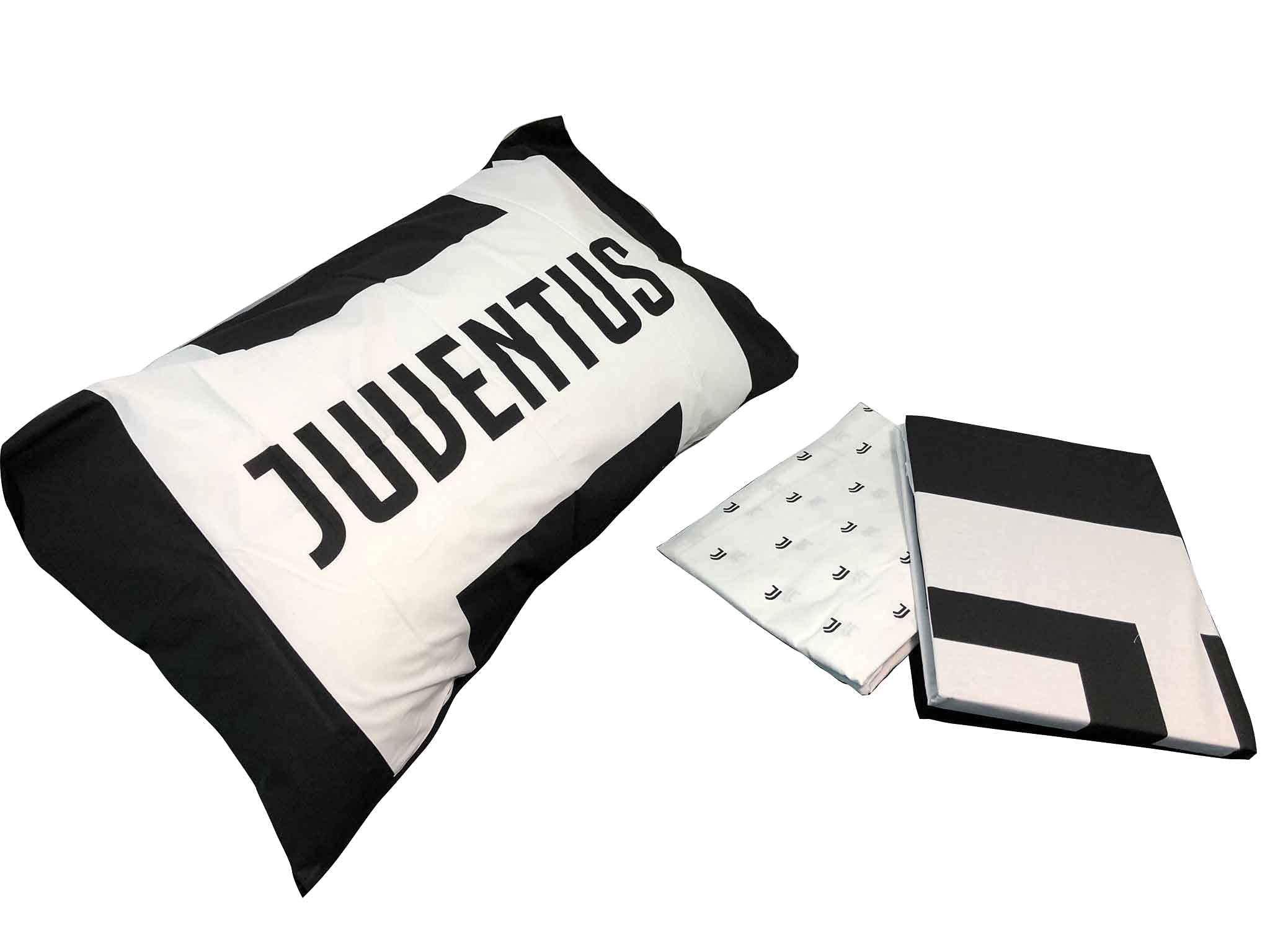 hermet Juventus F.C Parure de lit 1 Place, 100% Coton, Blanc Noir