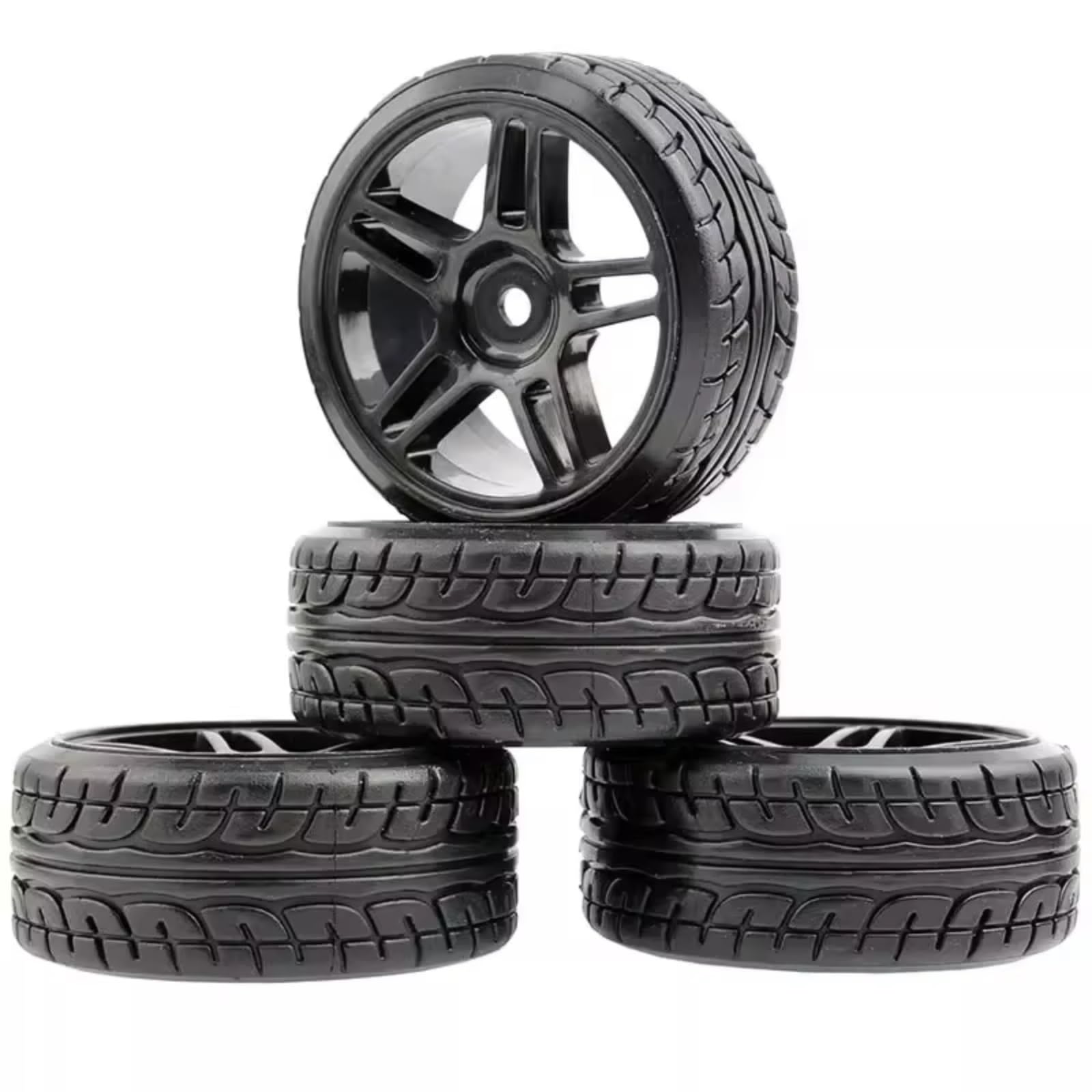Parti Aggiornamento Pneumatici Per MJX Per Hyper GO 14303 14302 14301 1/10 | Parti aggiornamento auto RC con plastica leggera pneumatici Per rally e coprimozzi CNC curve stabili(Black,D)