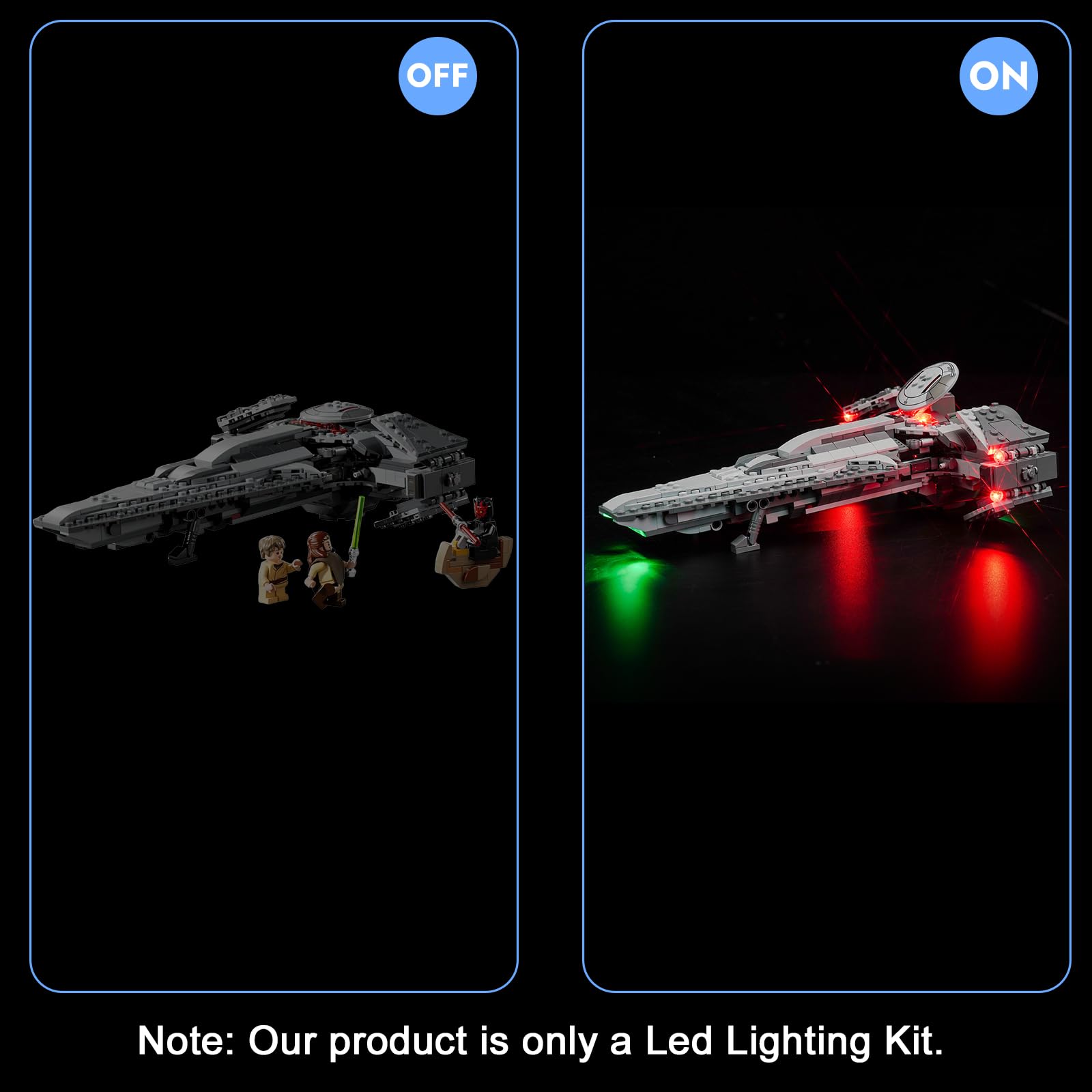 Light Kit for Lego Darth Maul's Sith Infiltrator, Lighting Set for Lego 75383 Darth Maul's Sith Infiltrator Set - Image 3