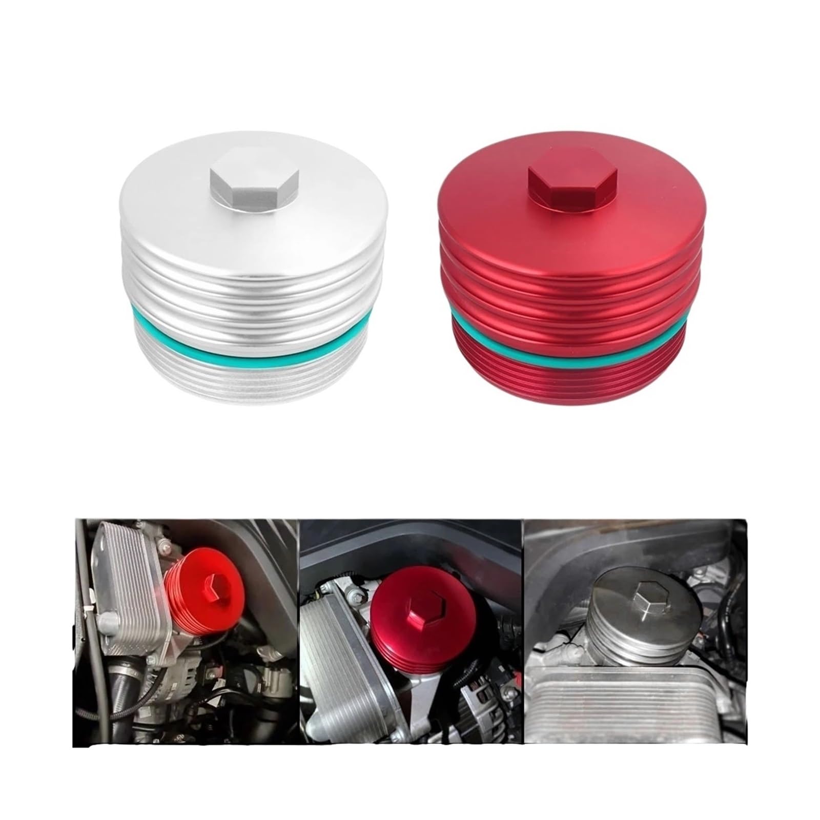 Coperchio del filtro dell'olio for auto compatibile for BMW N20 N26 N51 N52 N53 N54 N55 Motore in lega di alluminio alloggiamento del filtro speciale parte di modifica(Silver)