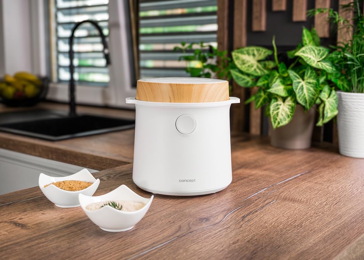 Concept RE3030 Cuiseur à riz numérique 1,5 l Blanc Décor bois