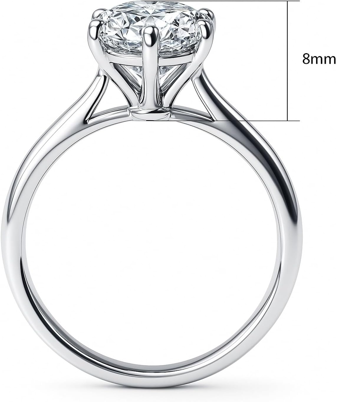 BERRICLE Sterling Silver Oval Cut CZ Solitaire Wedding Engagement Promise Rings for Her, Cubic Zirconia Chevron Wishbone Ring Enhancer, 1-3 Piece Set