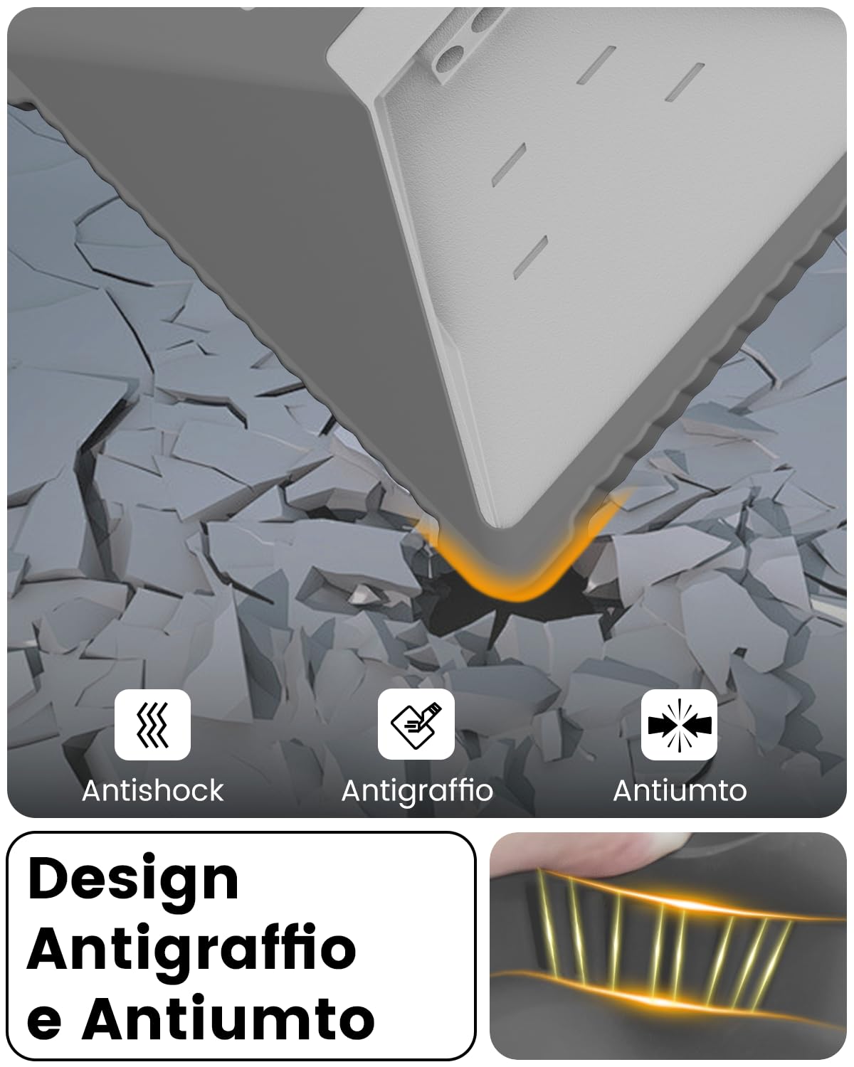 Mwin Starlink Mini Cover - Custodia Protettiva In Silicone Liquido con Maniglia Ergonomica, Copertura Completa Anti-graffio, Design Modaiolo con Bordi Ondulati per Accessori Starlink Mini (Grigio)