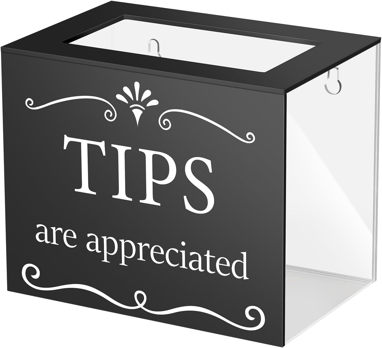 Amazon.com : Vesici Acrylic Tips Jar for Money Tip Box Bucket 6 x 4 x 5 ...
