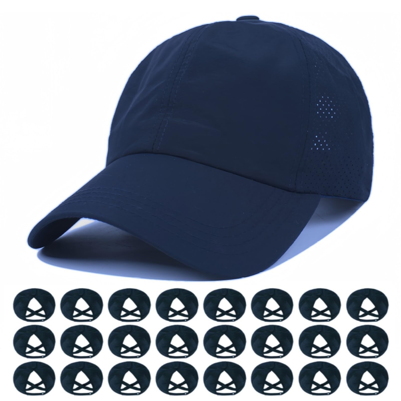 Gorra de béisbol para hombres y mujeres, gorra de béisbol atlética ajustable clásica gorra lisa de secado rápido sombreros de camionero