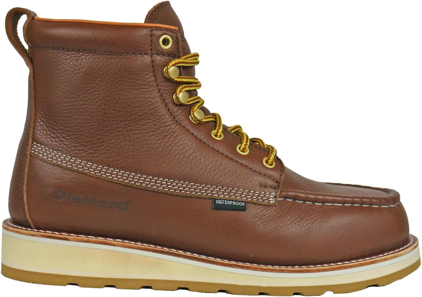 DieHard Toro Waterproof Composite Toe Work Boots, Premium Leather, Slip-Resistant, Brown