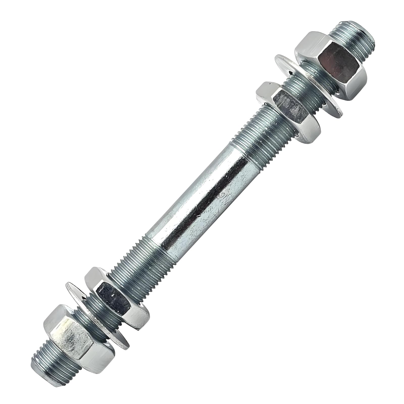 Axe pour roue de brouette 16 mm, jeu d'essieux en acier galvanisé, axe de brouette pour transport de matériaux, axe de roue 155 mm pour brouette et chariot