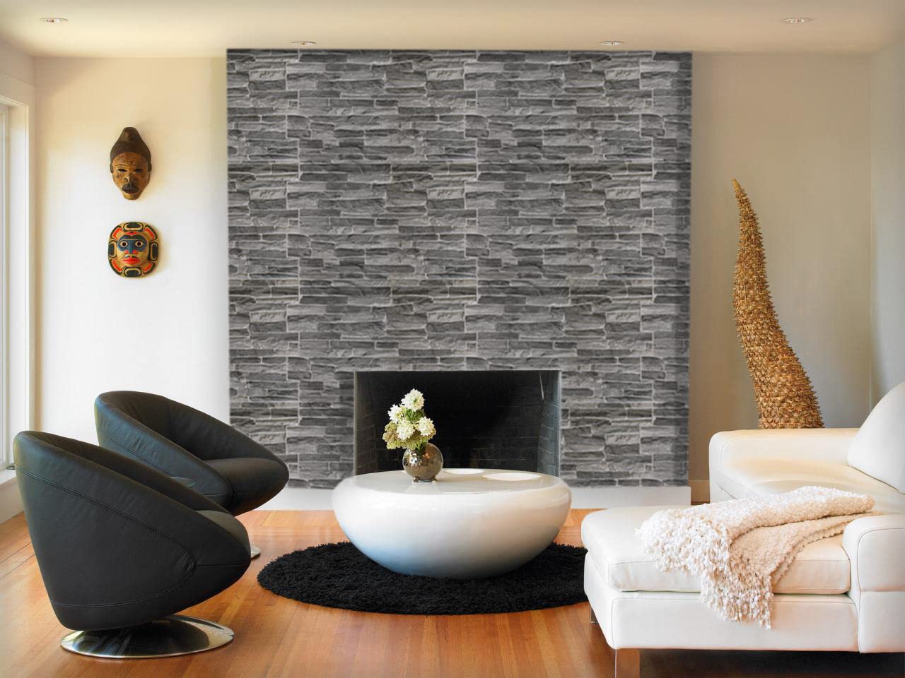 Grace Baltic - Pannelli da parete 3D per decorazione da parete interna non adesivi sottili ed elastici in PVC Pannelli Decorazione Murale Interna Tatuaggi Murali Materiale PVC 3D (18 pezzi / 8.82 m2)