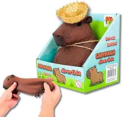 Kit Capivara Anti Stress Borracha Aperta Squishies Brinquedo Chapéu Junina