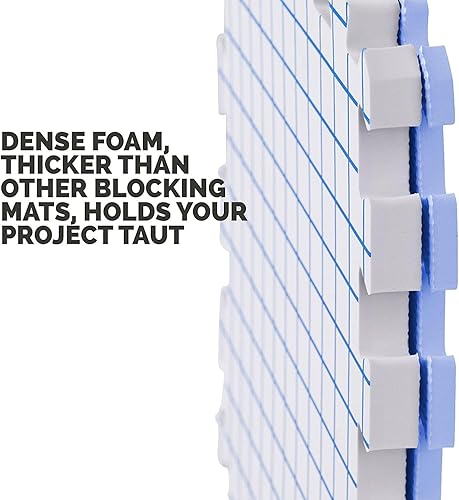 Miniatura 4 de KnitIQ - Bloques de tapetes para tejer y proyectos de ganchillo, tableros de bloques extragruesos, con cuadrículas, 150 pines en T y bolsa