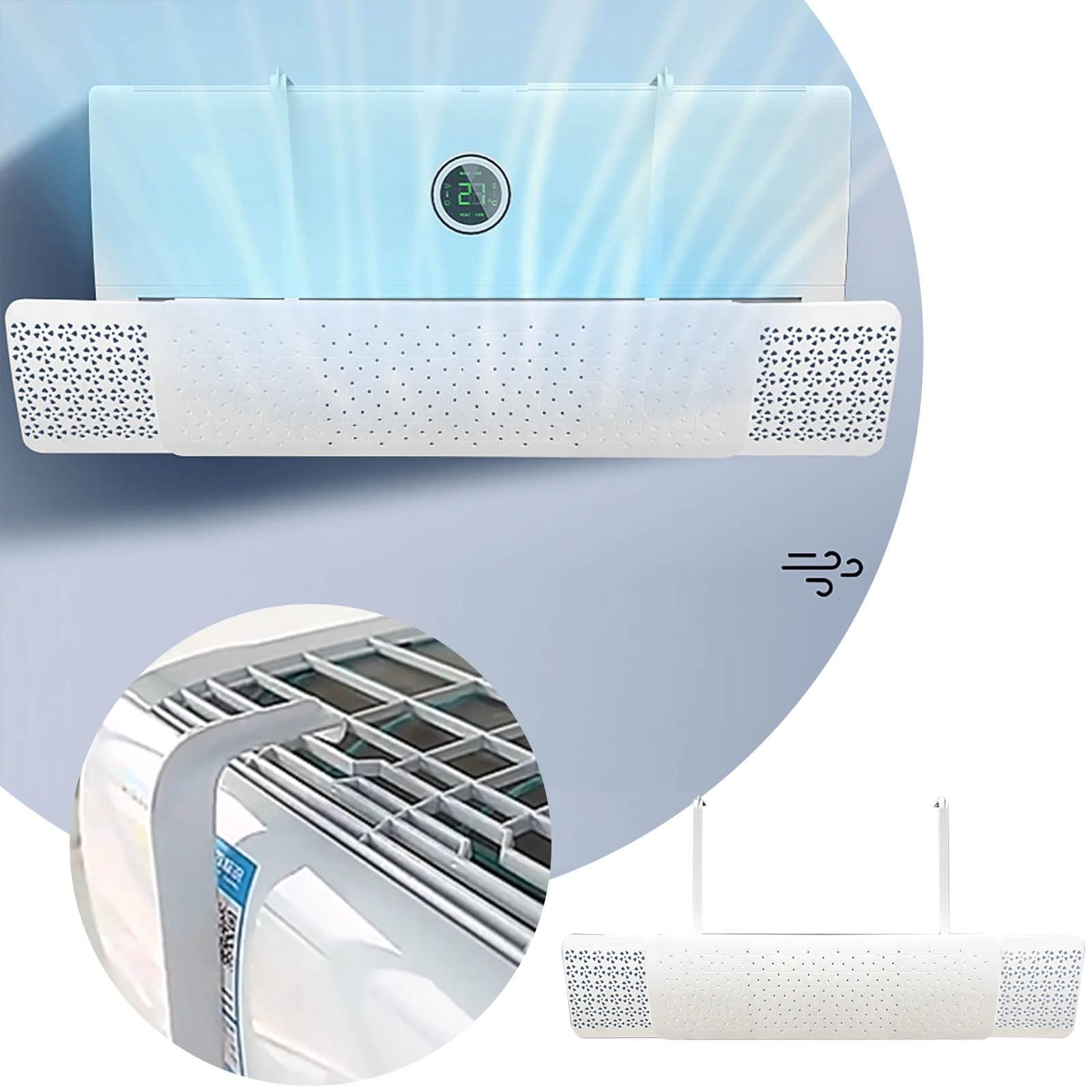 Deflettore Per Condizionatore Universale - Regolabile 56-91cm, Bianco, Per Casa E Ufficio - Foto 8