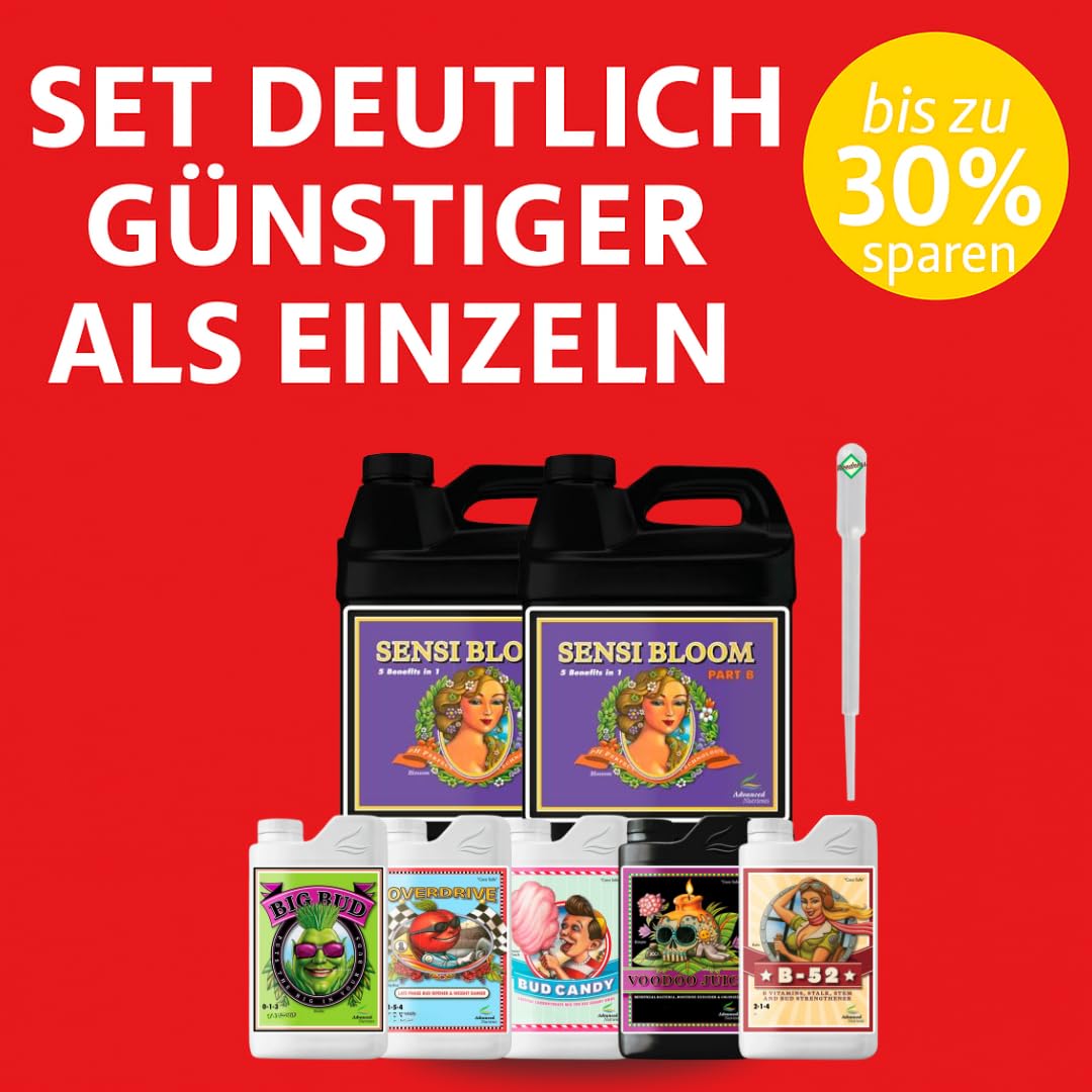 Weedness Advanced Nutrients Einsteiger Set Bloom Dünger - Grow Anbau Indoor Outdoor Garten Pflanzen Blumen Mineralisch Flüssig