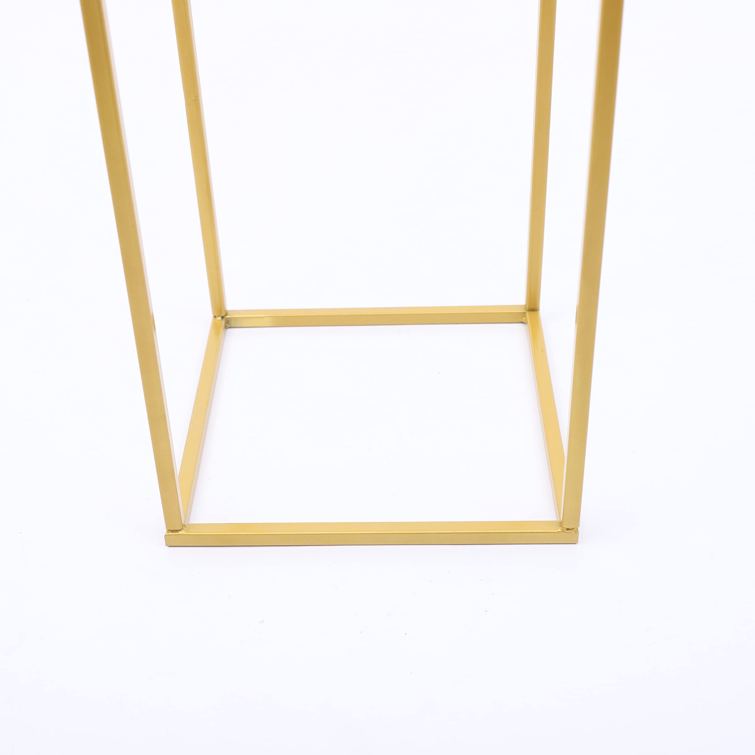 4 soportes de metal para flores de columna dorada, soporte de metal, soporte de flores, rectángulo, soporte de boda, columna central