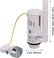 Vista 7 de Kit de reemplazo de válvula de llenado de retrete con válvula de drenaje doble separada para inodoro blanco con junta