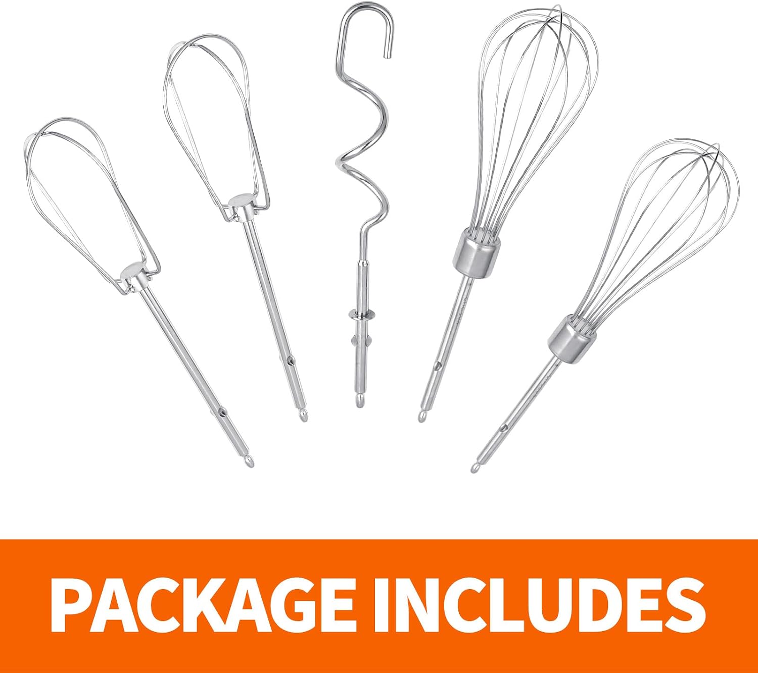 5 Pack Hand Mixer Replacement Beaters Compatible with BLACK and DECKER Electric Hand Held Mixer, Include 2 Mixer beaters, 2 Dough Hooks, 1 Whisk, Beaters Electric Mixer Parts Accessories