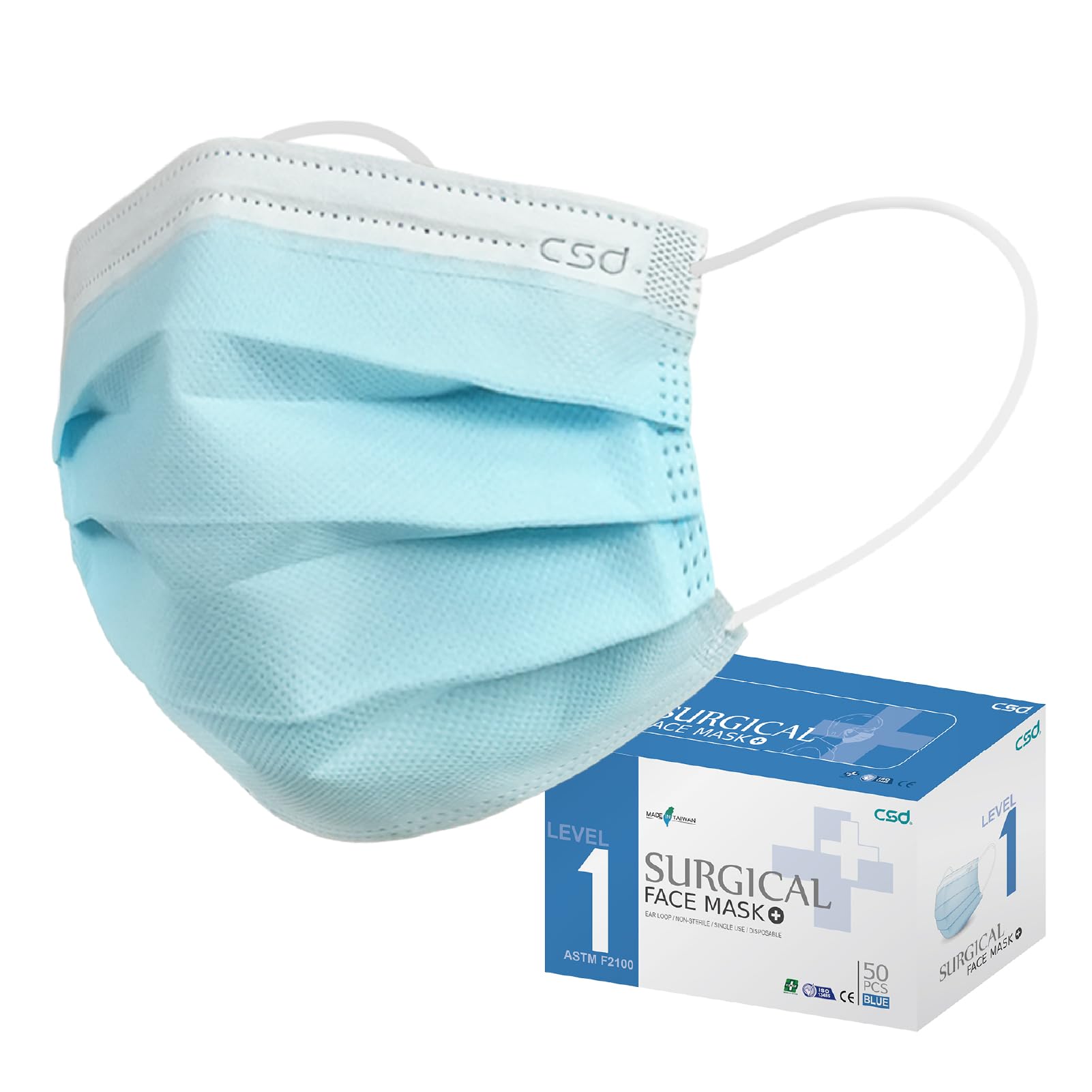 Amazon.com: CSD Colo 50 Pcs ASTM Level 1 Disposable Face Masks, 3