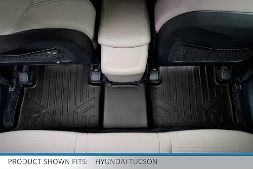Miniatura 2 de SMARTLINER Alfombrillas de piso de ajuste personalizado para 2 fila, color negro para Hyundai Tucson 2020-2021