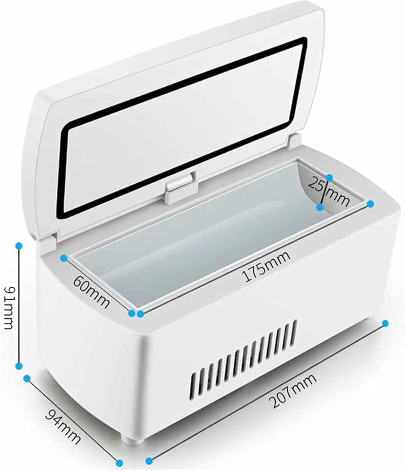Portable Insulin Cooler Refrigerated Box,Electric Cooler Portable Travel Box Thermostat 2-8 Degrees with LED Display,for Travel,Car Medicine Refrigerator,2*Battery